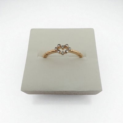 Anillo Corazón Strass Acero Dorado - 300015
