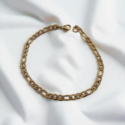 Pulsera 21 cm Fígaro 1,2 mm Acero Dorado - 500060
