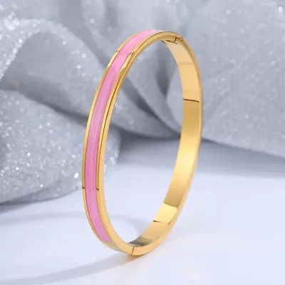 Esclava 66 mm x 54 mm Rosa Enchapado en Oro - 500086