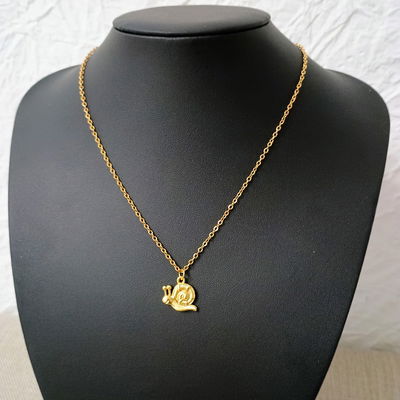 Collar 45 + 5 cm Espejo 0,5 mm Caracol 17,5 mm x 16 mm Acero Dorado - 700060