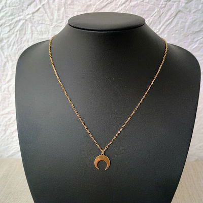 Collar 50 cm Espejo 0,4 mm Luna Acero Dorado - 700072