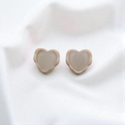 Aros Corazón Rosa 8 mm Plata 925 - 200217