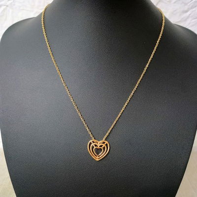 Collar Espejo 45 cm Corazón 18 mm Acero Dorado - 700018