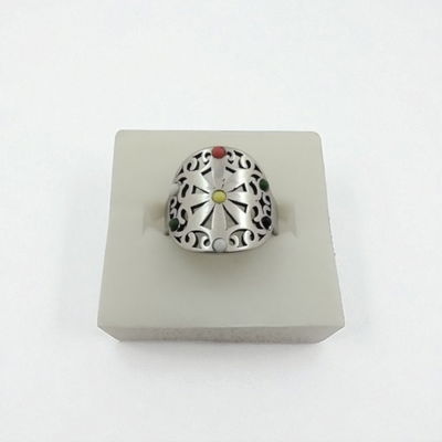 Anillo Flor Multicolor Acero Quirúrgico - 300053