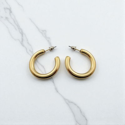 Argolla 20 mm x 5 mm Acero Dorado - 200142-DOR