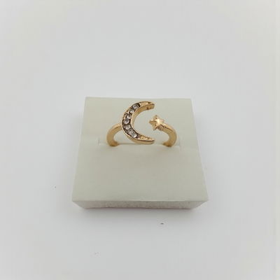 Anillo Ajustable Luna Strass Acero Dorado - 300152