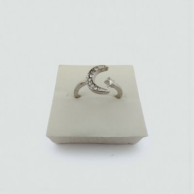 Anillo Ajustable Luna Strass Acero Quirúrgico - 300155