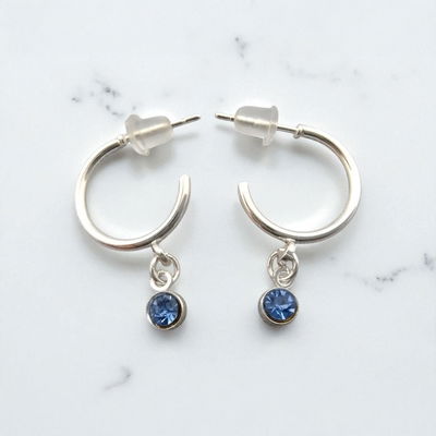 Aros Argolla 15 mm Zirconia Azul 4 mm Acero Quirúrgico - 200300