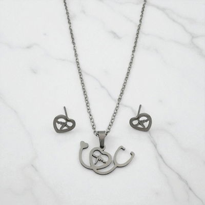 Conjunto 45 cm Corazón Estetoscopio Acero Quirúrgico - 800019