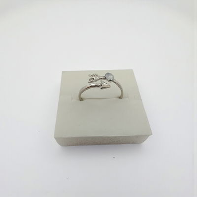 Anillo Ajustable Flecha Zirconia Acero Quirúrgico - 300157