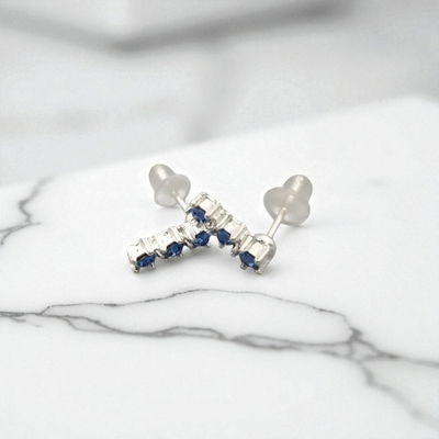 Aros Strass Azul 10 mm x 3 mm Acero Quirúrgico - 200294