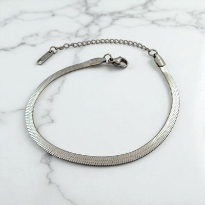 Pulsera 17 + 5 cm Plana Acero Quirúrgico - 500152