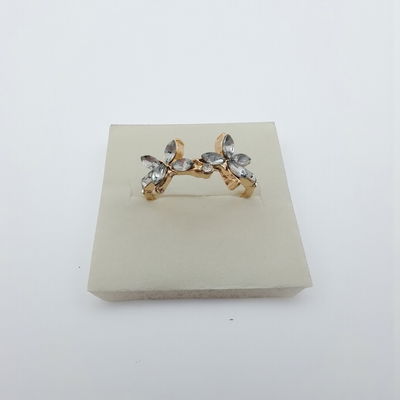 Anillo Mariposa Zirconia Acero Dorado - 300151