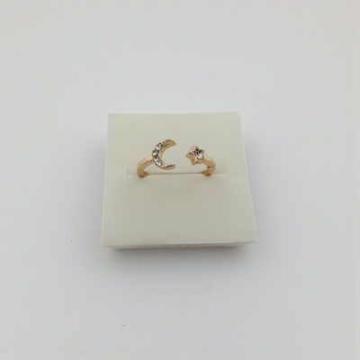 Anillo Ajustable Luna Strass Estrella Acero Dorado - 300144