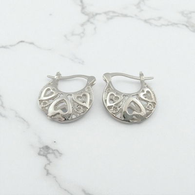 Aros Canasta Corazón 15 mm x 18 mm Plata 925 - 200275