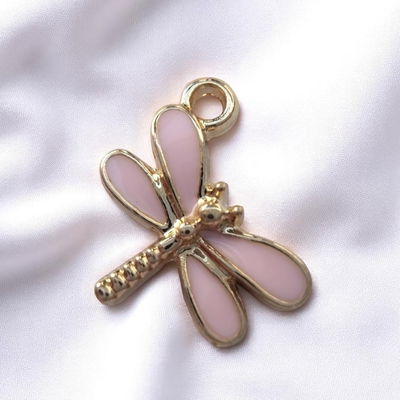 Dije Esmaltado Libélula ´Rosa Acero Dorado - 400092