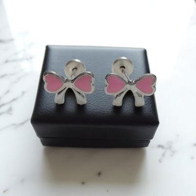 Abridores Moño Corazón Rosa Acero Blanco - 100011