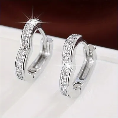 Aros Corazón 13 mm Strass Acero Quirúrgico - 200084