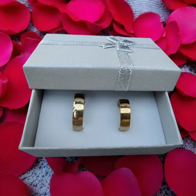 Anillo Alianza 5 mm Acero Dorado - 300001