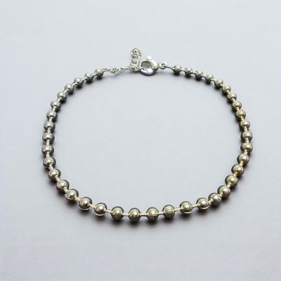 Pulsera 18 + 2,5 cm Bolitas Acero Blanco - 500004