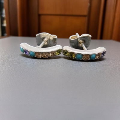 Aros Strass Multicolor Acero Blanco - 200038