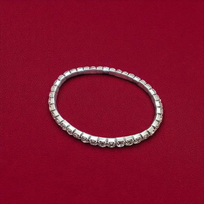 Pulsera Elástico Strass Acero Blanco - 500008