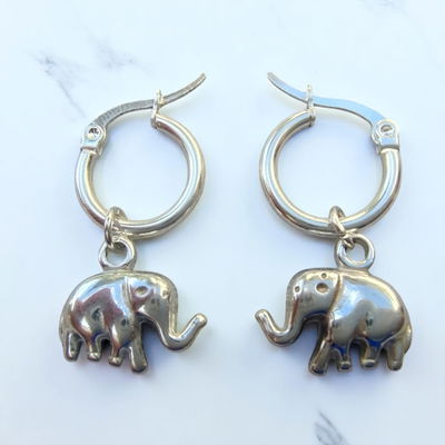 Aros Argolla 10,5 mm Elefante Acero Blanco - 200031