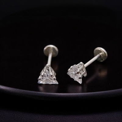 Abridores Triángulo Strass Plata 925 - 100014
