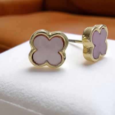 Aros Trébol Lavanda Acero Dorado - 200002