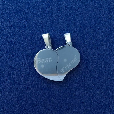 Dije Corazón Para Compartir 28 mm x 22 mm Acero Quirúrgico - 400017