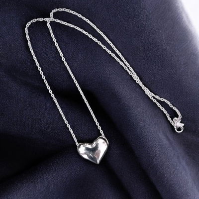 Collar 45 cm Espejo 0,4 mm Corazón 20 mm x 18 mm Acero Blanco - 700007