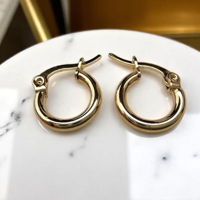Aros Argolla 7,5 mm Acero Dorado - 200017