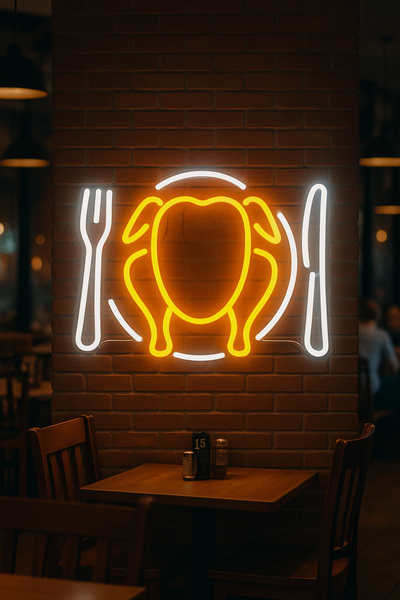 Cartel de Neón Pollo Asado - Decoración para Restaurantes y Food Trucks