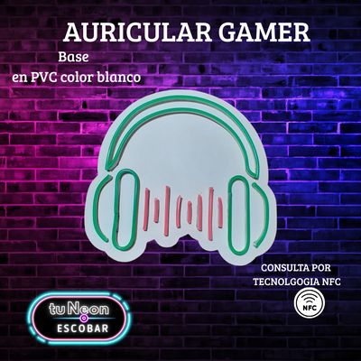🎧 Cartel LED Neon Auricular – Deco Moderna para Fanáticos de la Música