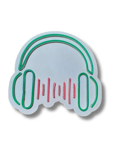 🎧 Cartel LED Neon Auricular – Deco Moderna para Fanáticos de la Música