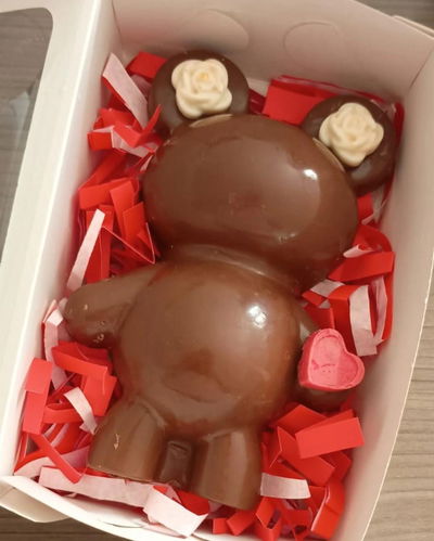 Osito de chocolate con golosinas 