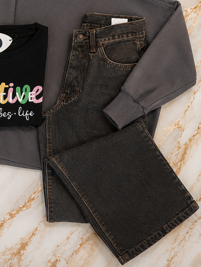 WIDE LEG DARK Gris