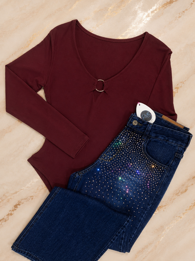 WIDE LEG CON STRASS