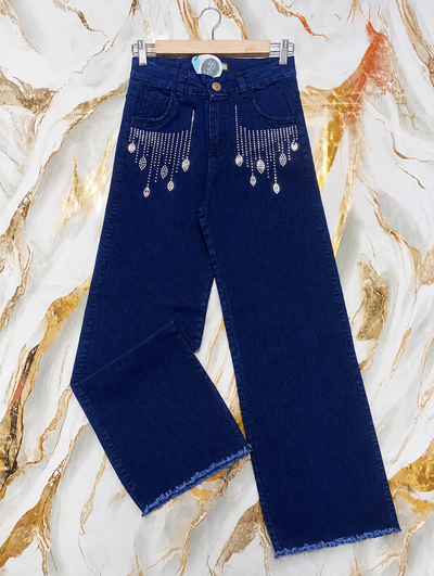 WIDE LEG c/ STRASS - Elastizado