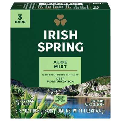 Irish Spring jabón desodorante de aloe, 3 unidades - 314.4 g
