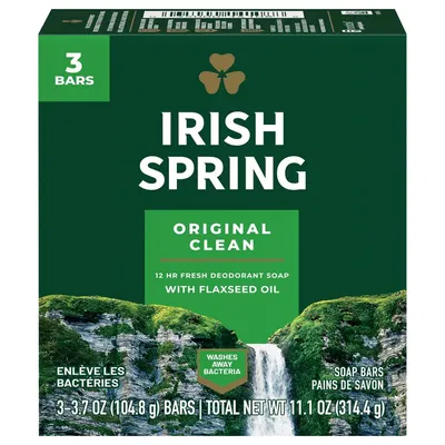 Jabon Irish Spring Deodorant Original 3 Barras - 314.4g