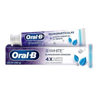 Pasta Dental Oral B, 3d White, Brilliant Fresh, Micropartículas Blanqueadoras 120 ml