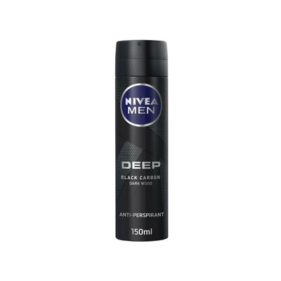 Nivea Deep Black Carbon Dark Wood Deodorant - 150 ml