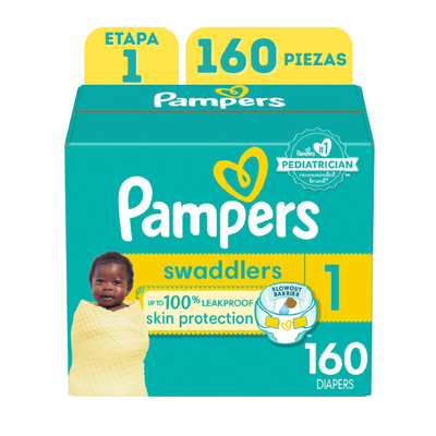 Pañales Pampers Swaddlers Active (8-14+ LB- 160 Piezas) Etapa 1 