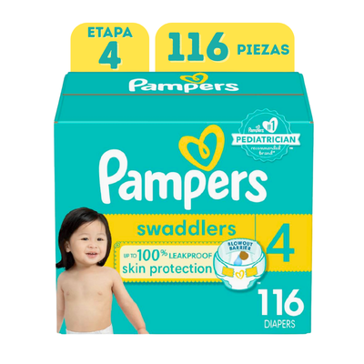 Pañales Pampers Swaddlers Active (22-37+ LB- 116 Piezas) Etapa 4 