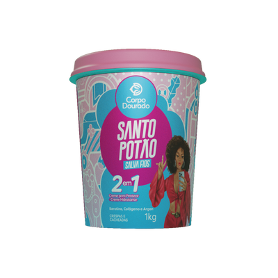 Corpo Dourado Santo Potão - Creme 2 em 1 de Pentear e Hidratação 1kg