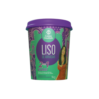 Corpo Dourado Liso de Arrasar - Creme 2 em 1 de Pentear e Hidratação 1kg