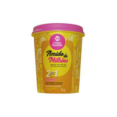 Corpo Dourado Amido de Milhões - Creme 2 em 1 de Pentear e Hidratação 1kg