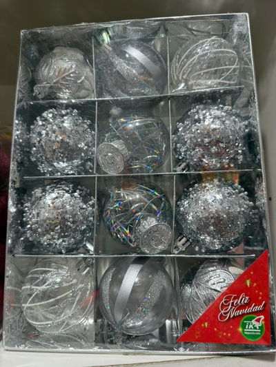 SET 12 ESFERAS (PLATEADO)