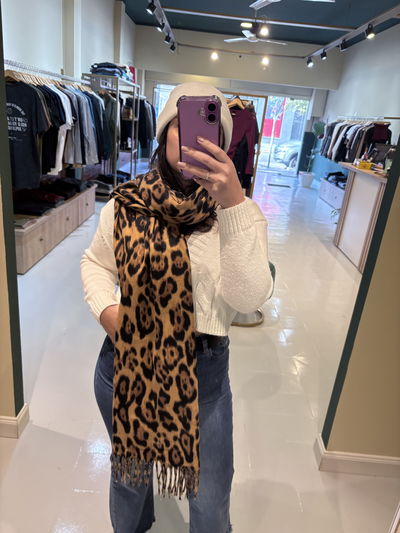Ruana cashmere animal print